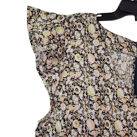 GOODTHREADS Relaxed-Fit Floral Linen Flutter Sleeve Peasant Dress Size X-Large - Picture 4 of 14